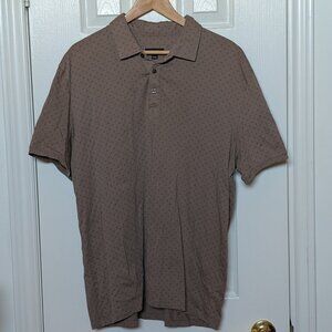 (2 for $25 Send Offer) Tan Micro-Print Polo